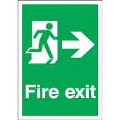 Fire Exit With Directional Arrow Right Signs