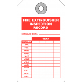 Fire Extinguisher Inspection Record Card Elastic Tags