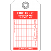 Fire Hose Inspection And Test Record Tags