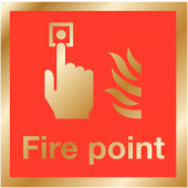 Fire Point Information Polished Brass Signs