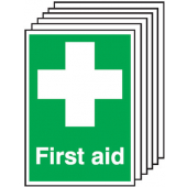 First Aid Point First Aid Sign Pack Of 6