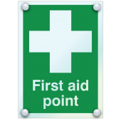 First Aid Point Sign In Clear Acrylic Stylish Material