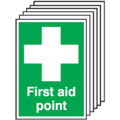 First Aid Point First Aid Sign Pack Of 6