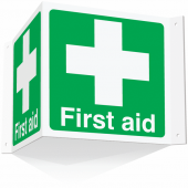 First Aid Projecting 3D Sign