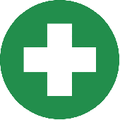 Circular First Aid Symbol Safety Labels On-a-Sheet