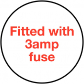 Fitted With 3amp Fuse Electrical Plug Warning Label