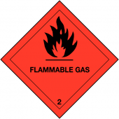 Flammable Gas Hazard Warning Diamond Roll Of 310