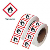 Flammable GHS Symbols On-a-Roll Of 250