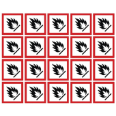 GHS Symbols On-a-Sheet  With Flammable Symbol