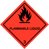 Flammable Liquid Hazard Warning Diamonds Roll Of 310