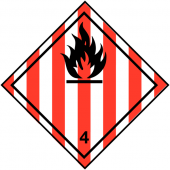 Flame Symbol And Number 4 Hazard Warning Diamond