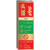 Foam Fire Extinguisher Gold Effect Sign