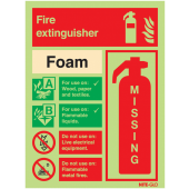 Foam Fire Extinguisher Missing Nite-Glo Signs