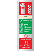 Foam Fire Extinguisher Silver Effect Sign