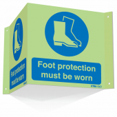 Foot Protection Must Be Worn Xtra-Glo Projecting Signs