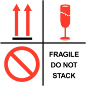 Fragile Do Not Stack Combination Shipping Labels