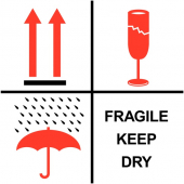 Fragile Keep Dry Combination Shipping Labels