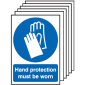 Hand Protection Must Be Worn 6 Pack Sign