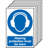 Hearing Protection Must Be Worn 6 Pack Sign