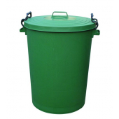 Heavy Duty Plastic Clip Lid Waste Containers In Green 110 Litres