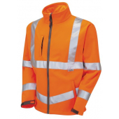 High Visibility Two Tone Fluorescent Orange Softshell Jacket
