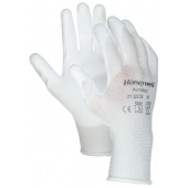 White Knitted PU Coated Dexterity Gloves
