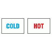 Colour Coded Indicator Labels Cold And Hot Labels