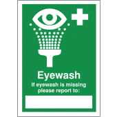 If Eyewash Is Missing Please Report To Sign