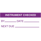 Instrument Checked By Date Next Due Write On Labels