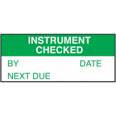 Instrument Checked Vinyl Cloth Labels are used by calibration inspectors to attach to instruments the have been calibrated and conveys the message "Instrument Checked" which means to show the instruments have been checked