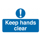 Keep Hands Clear Destructible Safety Labels