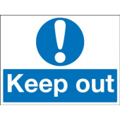 Keep Out Mandatory Stanchion Safety Sign