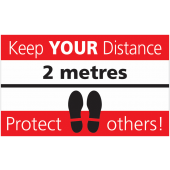 Keep Your Distance 2 Metres Apart Distancing Floor Signs