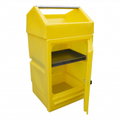 The Lockable Work Stand With Roll Holder is the ideal solution for holding and storing a range of products including PPE products, spill absorbents and small containers of liquid