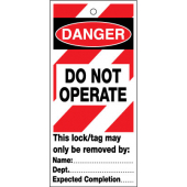 Locked Out Do Not Operate Lockout Safety Tags