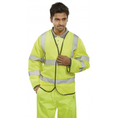 Long Sleeve Hi-Visibility Fluorescent Yellow Waistcoat
