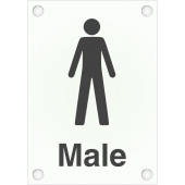 Male Toilet Sign In Elegant Frosted Acrylic