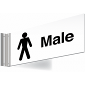 Male Toilets Double Sided Washroom Corridor Sign