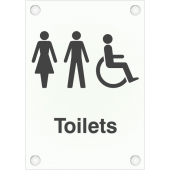 Mixed Toilet Sign In A Stylish Frosted Acrylic Style