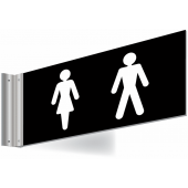 Male Female Toilet Symbols Double Sided Washroom Corridor Sign