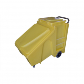 Mobile Polyethylene 60 Litre PolyCart is manufactured from polyethylene and designed to transport and dispense loose absorbent granules or de-icing salt, fitted with front swivel brake castors and two rear fixed wheels