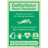 Nite-Glo Defibrillator Heart Starter User Guide Signs