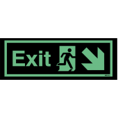 Nite Glo Exit Arrow Down Right Sign