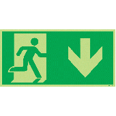 Nite Glo Exit Man Right Symbol Arrow Down Signs