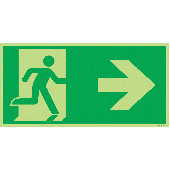 Nite Glo Exit Running Man Arrow Right Signs