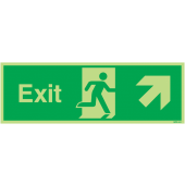 Nite Glo Exit Arrow Right Up Sign