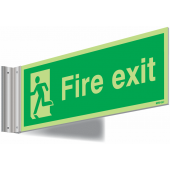 Photoluminescent Fire Exit Running Man Left Corridor Signs