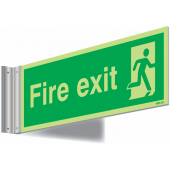 Photoluminescent Fire Exit Running Man Right Corridor Signs