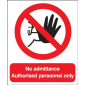 No Admittance Authorised Personnel Reflective Sign 300x250mm