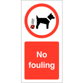 No Dog Fouling Vinyl Safety Labels On-a-Roll